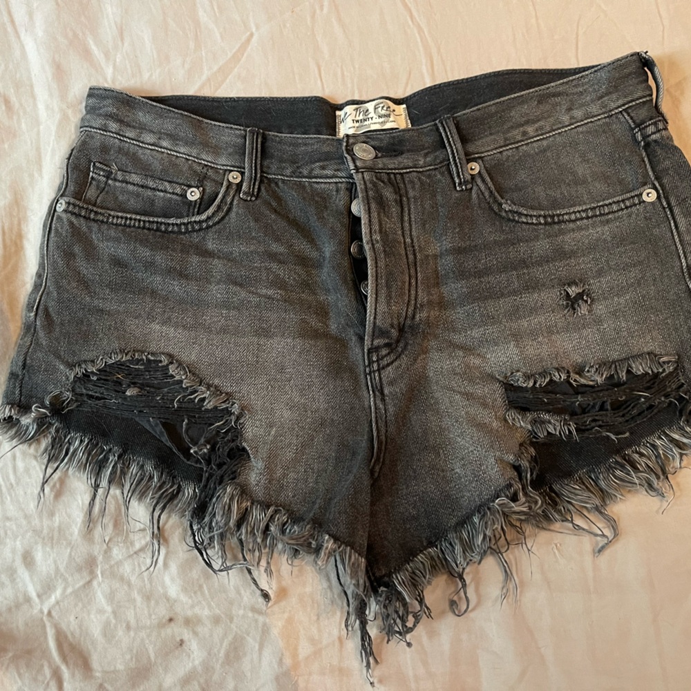 Free People Loving Good Vibrations cut off shorts